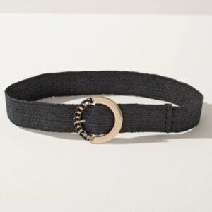 Chico's Black Stretch Raffia Belt Color: Black